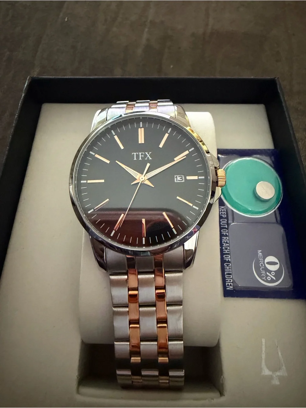 Men’s Two-Tone Black Dial Watch